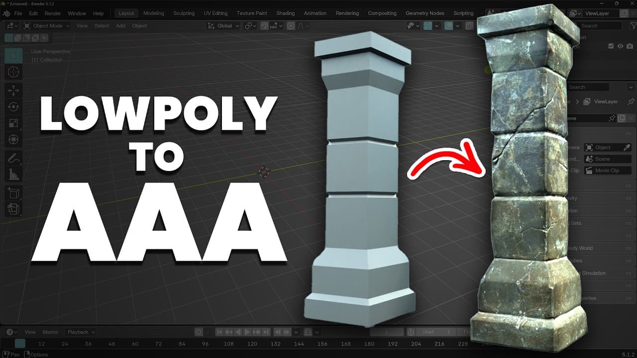 How to Turn Low Poly Models into AAA Game Assets - Blender 5