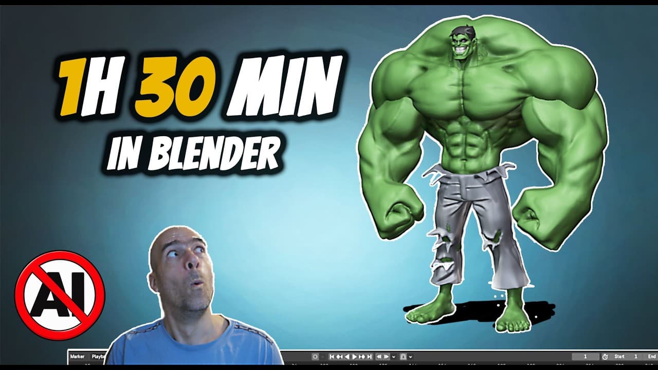 Full SUPER muscular character in Blender